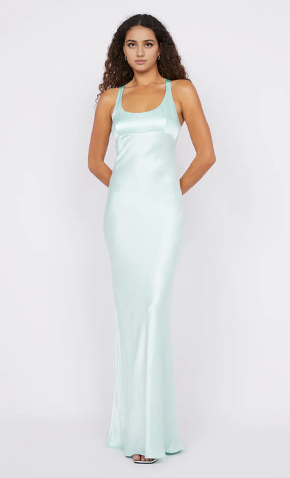 Dress Wide Straps Square Neck Sleeveless Open Back Crisscross Back Prom Dress