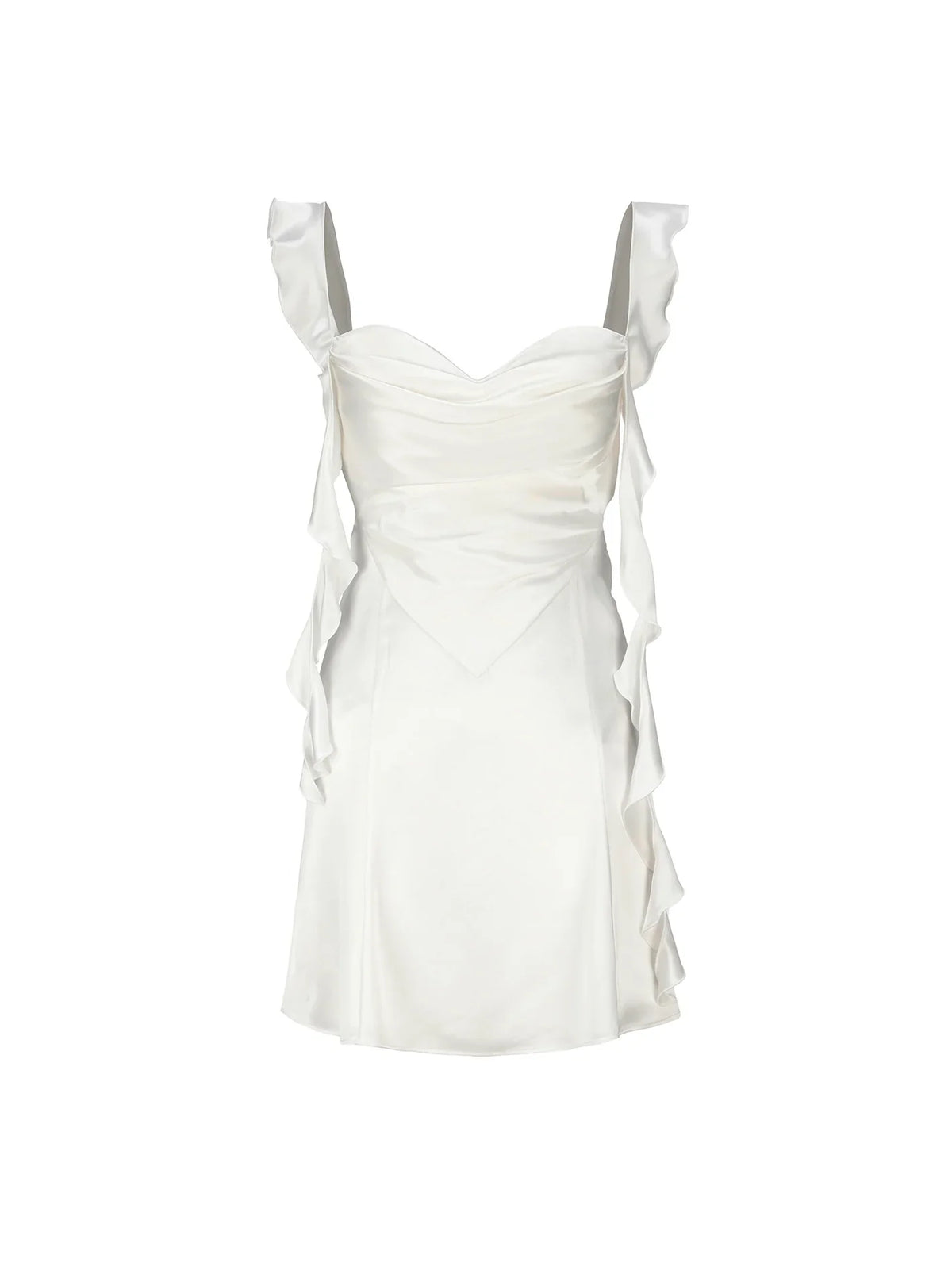 Dress Wide Straps Strapless Sleeveless Homecoming Dress Open Back White Mini Dress