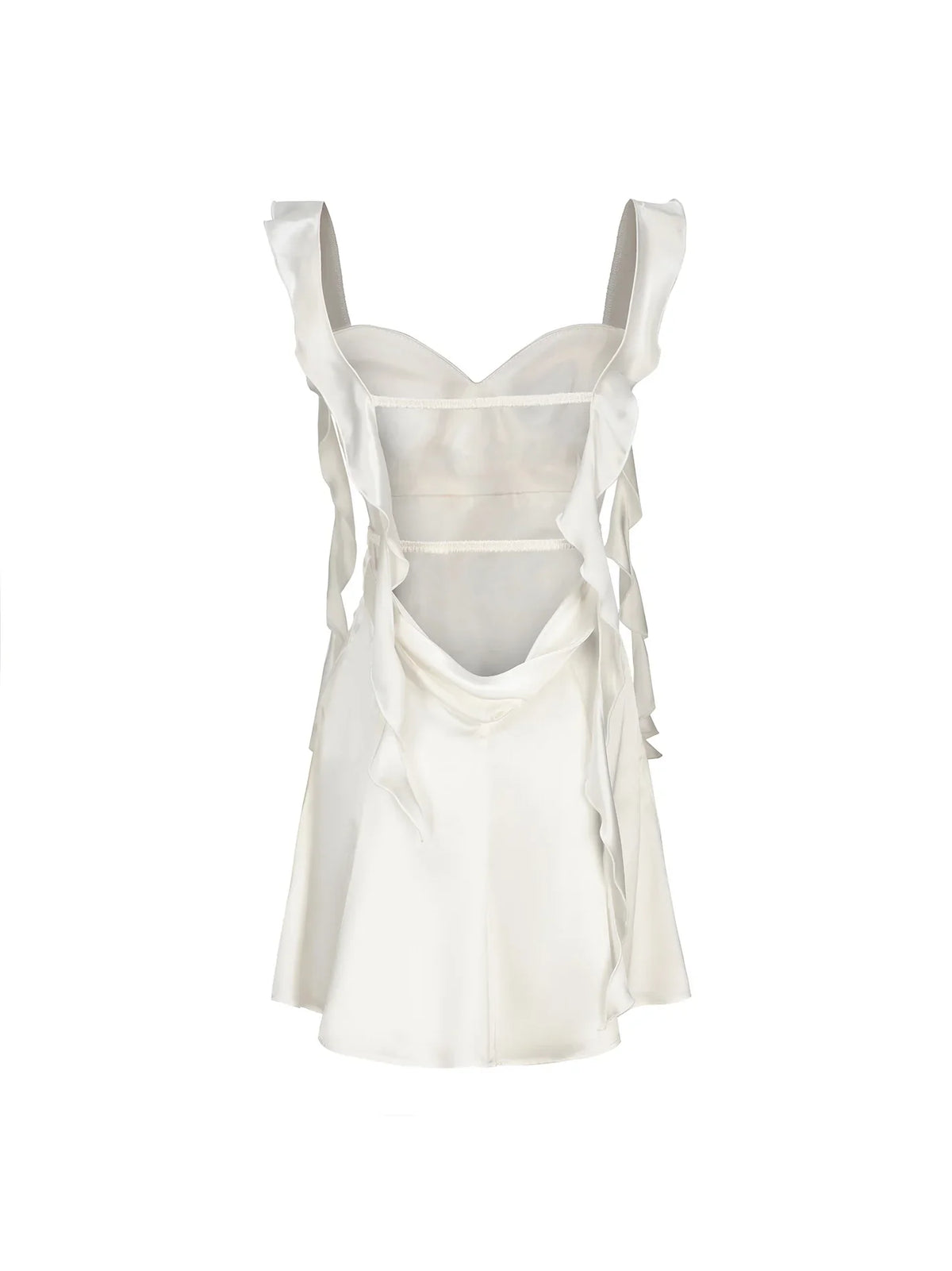 Dress Wide Straps Strapless Sleeveless Homecoming Dress Open Back White Mini Dress