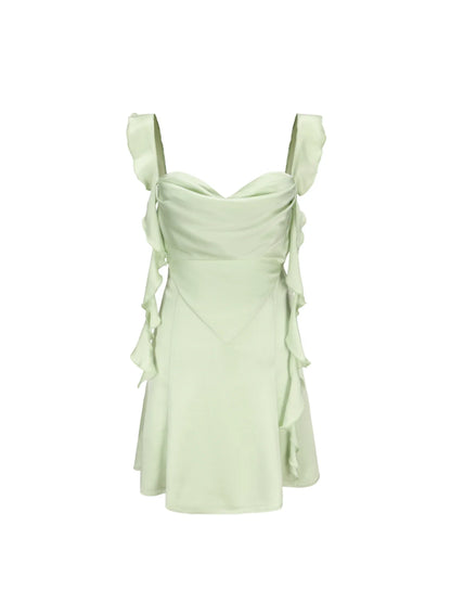 Dress Wide Straps Strapless Sleeveless Homecoming Dress Open Back White Mini Dress