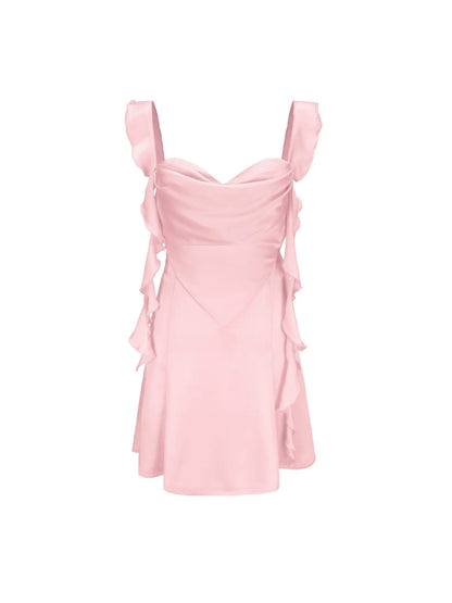 Dress Wide Straps Strapless Sleeveless Homecoming Dress Open Back White Mini Dress