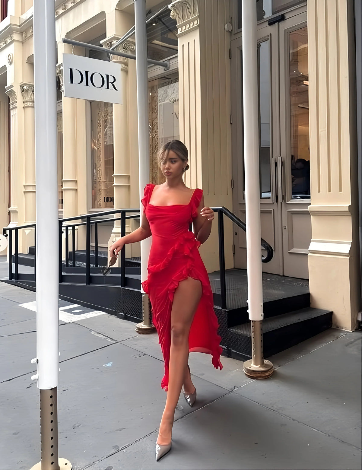 Dress Women's Sexy Sleeveless High Slit Bodycon Maxi Dress Summer Backless Irregular Ruffle Tassel Party Club Dress