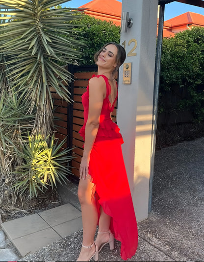 Dress Women's Sexy Sleeveless High Slit Bodycon Maxi Dress Summer Backless Irregular Ruffle Tassel Party Club Dress