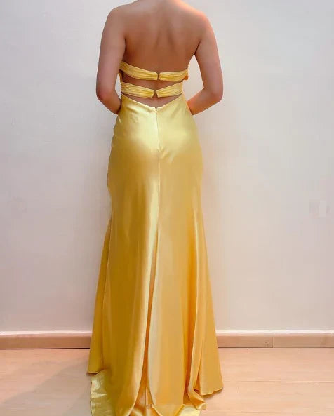 Dress Yellow Prom Dresses V Neck Formal Evening Dress Long Party Dress Formal Wear Dresses
