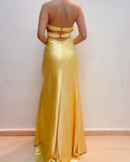 Dress Yellow Prom Dresses V Neck Formal Evening Dress Long Party Dress Formal Wear Dresses