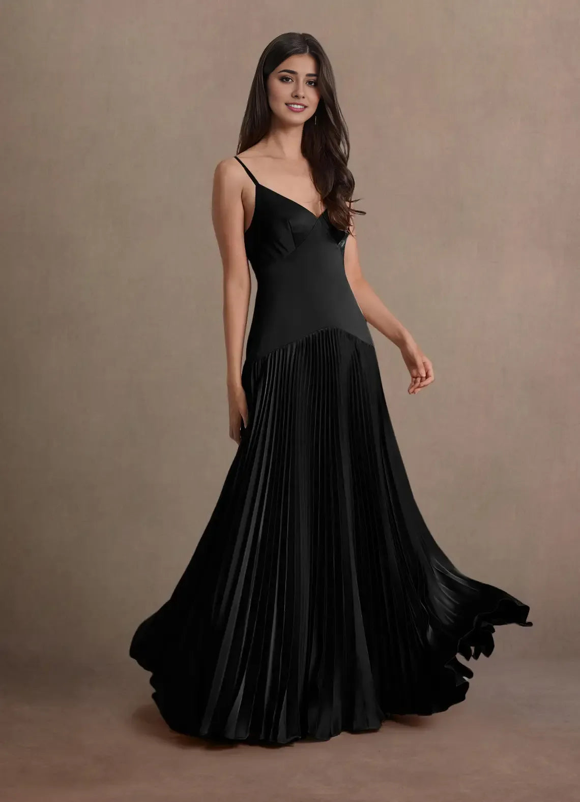 Dress Blue Spaghetti Straps V Neck Elegant Maxi Dress Prom Dress Sleeveless Backless Satin A-Line Evening Dress