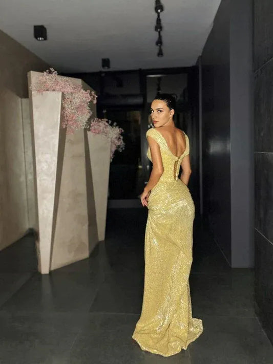 Dresses Formal Fashion Sleeveless Split Sequin Evening Dress Stores With Prom Dresses