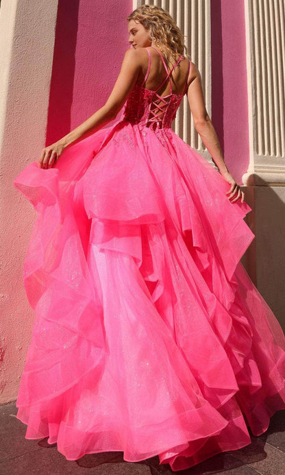Formal Women's Dresses Spaghetti Straps Tiered Ruffle Prom Dress Sleeveless A-line Floor Length Prom Dress Prom Dresses Stores