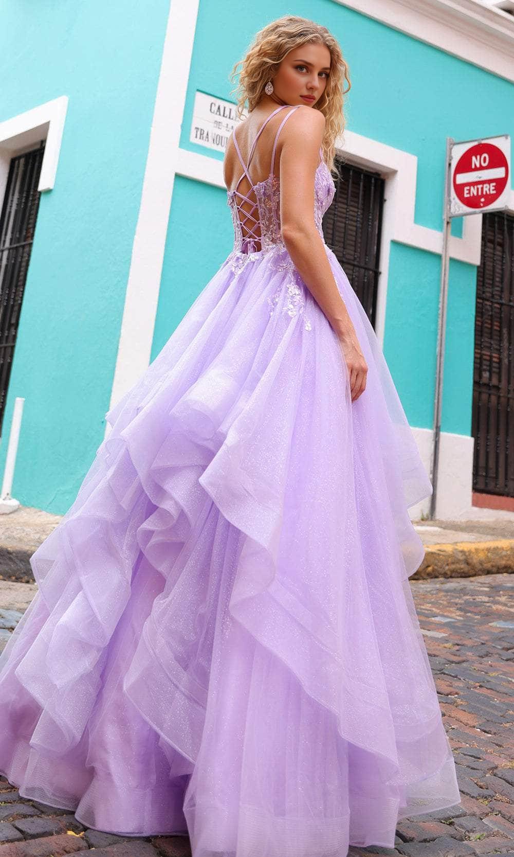 Formal Women's Dresses Spaghetti Straps Tiered Ruffle Prom Dress Sleeveless A-line Floor Length Prom Dress Prom Dresses Stores