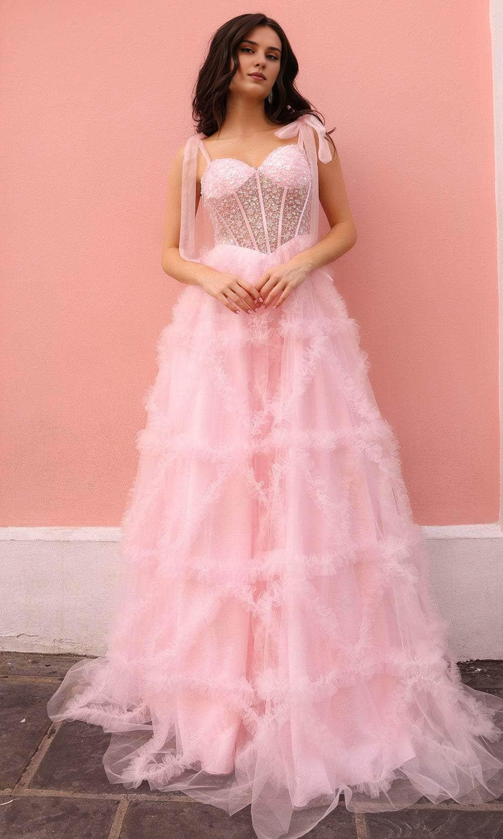 Formal Women's Dresses Sweetheart Ruffled A-Line Prom Dress Floor Length Lace Up Prom Dress Prom Dresses Stores
