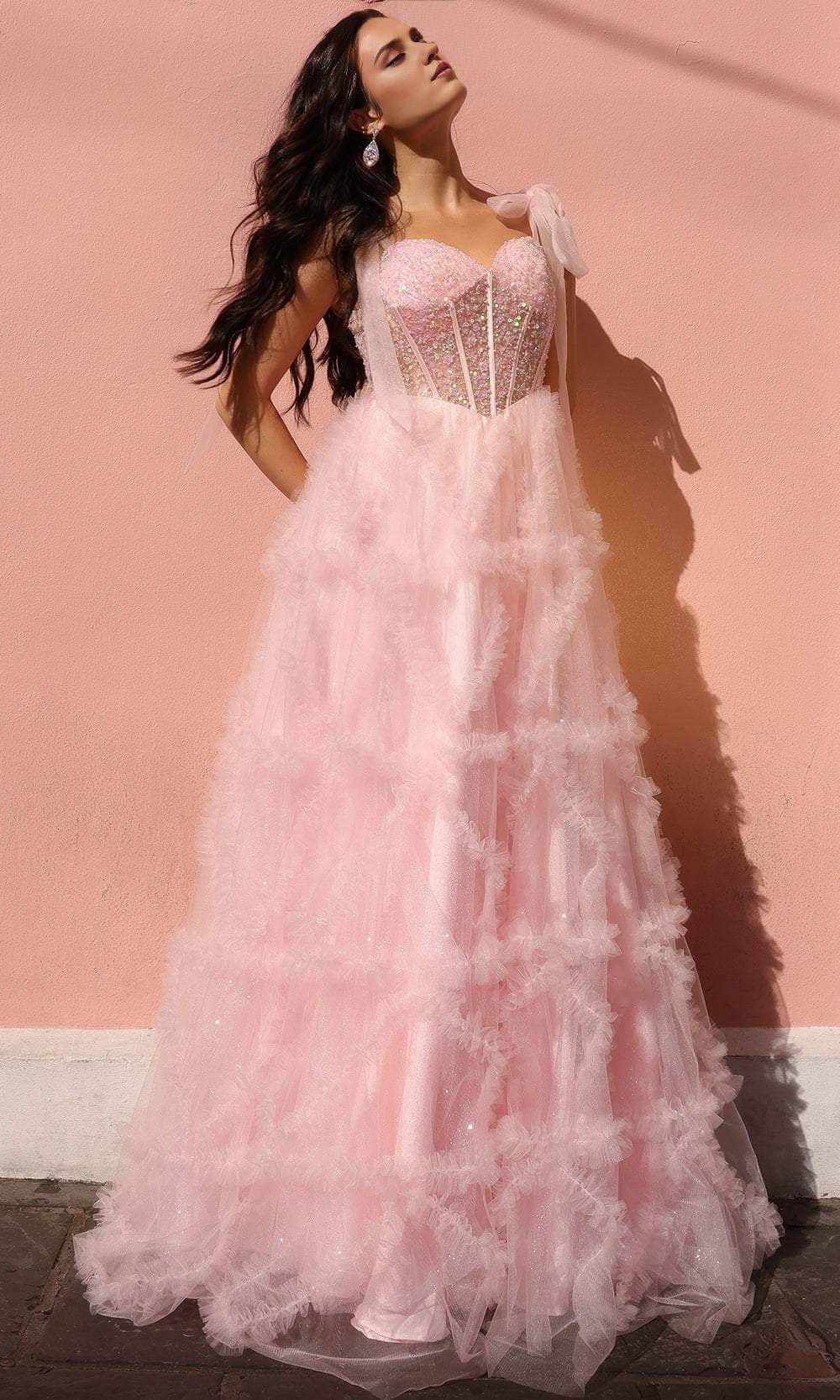 Formal Women's Dresses Sweetheart Ruffled A-Line Prom Dress Floor Length Lace Up Prom Dress Prom Dresses Stores