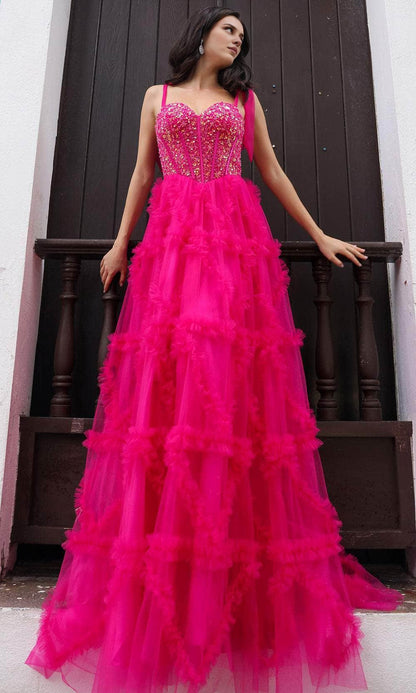 Formal Women's Dresses Sweetheart Ruffled A-Line Prom Dress Floor Length Lace Up Prom Dress Prom Dresses Stores