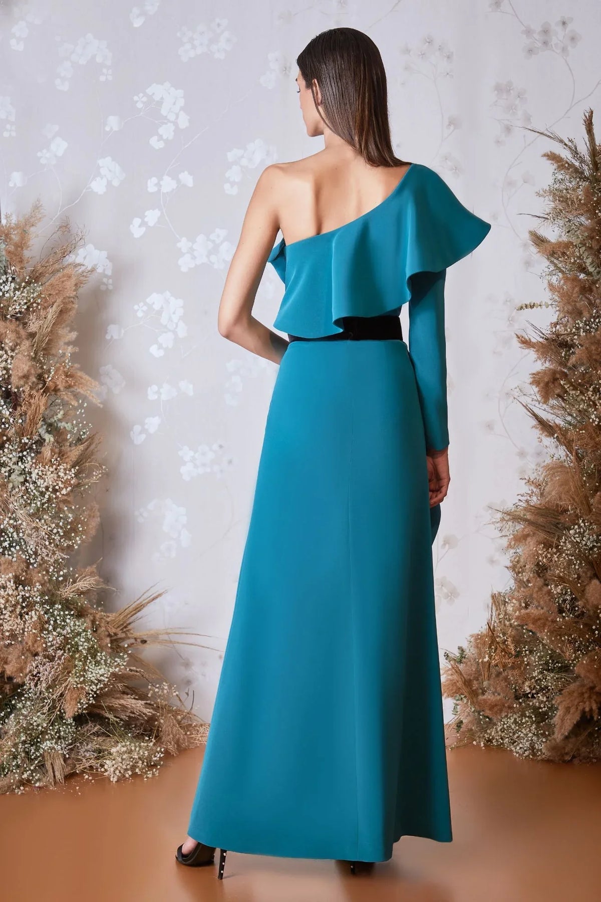 Prom Dress Stores Asymmetric Neck One-shoulder/column Ruffles Side Slit Formal Women's Dresses