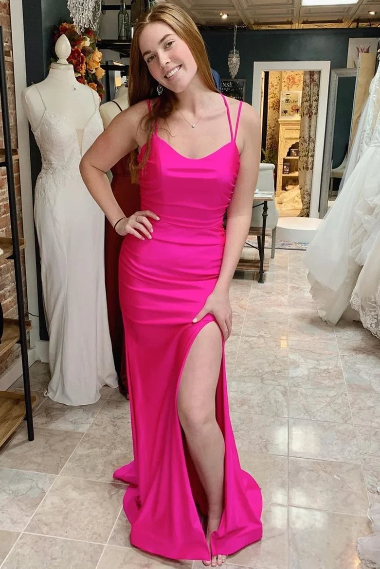 Simply Purple Mermaid Backless Long Prom Dress with Slit Floor Length Prom Dress Prom Dresses Stores