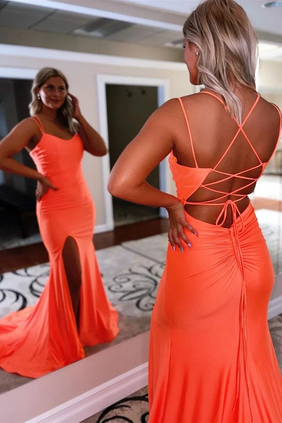 Simply Purple Mermaid Backless Long Prom Dress with Slit Floor Length Prom Dress Prom Dresses Stores