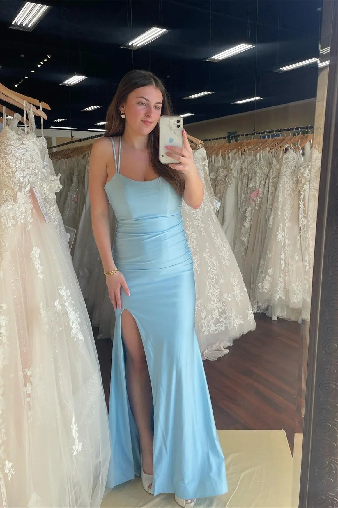 Simply Purple Mermaid Backless Long Prom Dress with Slit Floor Length Prom Dress Prom Dresses Stores