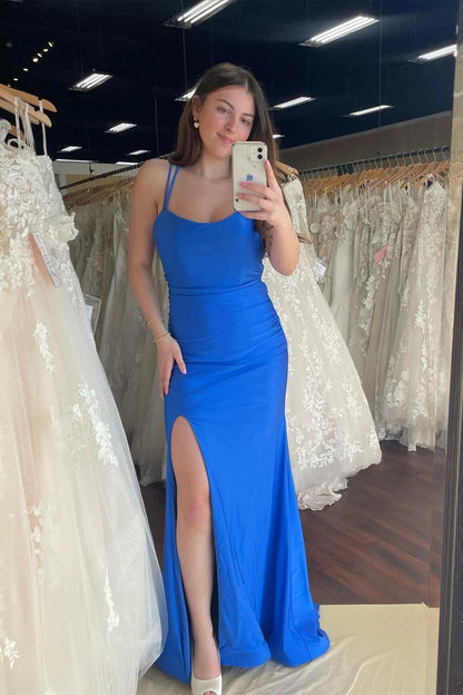 Simply Purple Mermaid Backless Long Prom Dress with Slit Floor Length Prom Dress Prom Dresses Stores
