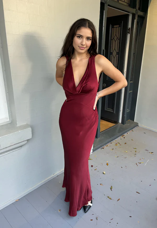 Dress Prom Dress Stores Wine Red Backless Sheath Elegant Long Party Dress Formal Dresses