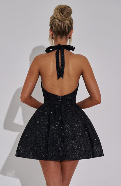 Women Dresses Sexy Deep V Neck Gold Sparkle Backless Sleeveless Party Cocktail Club Dress Homecoming Dresses