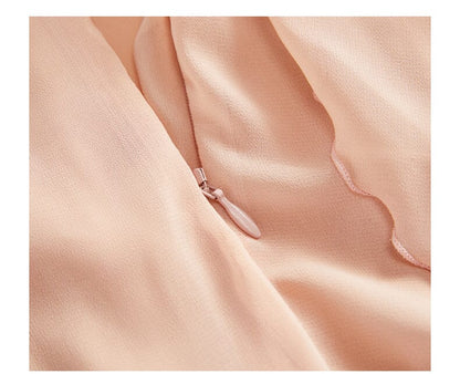 Lace Irregular Dress In Pink