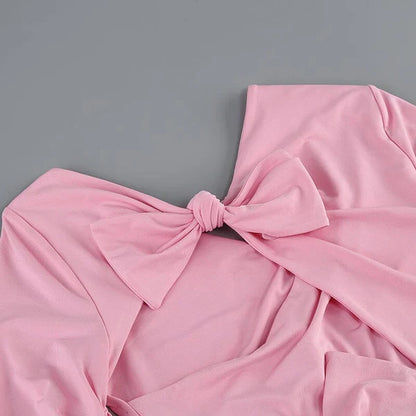 Pink Split Slim Fit Floor Length Prom Dress