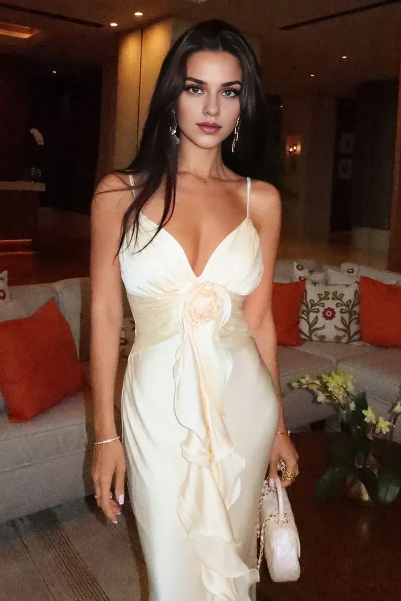 Dress Beautiful Mermaid Spaghetti Straps Satin Long Party Dresses Prom Dress