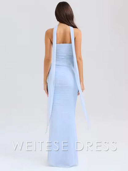 Dress Sexy Women Neckerchief Strapless Sexy Mermaid Sleeveless Club Party Skirt Prom Dress