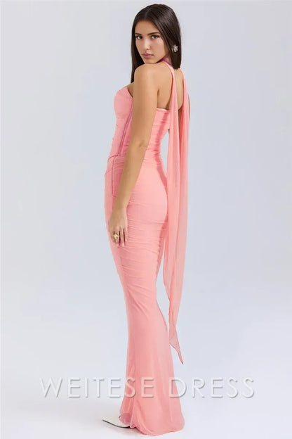 Dress Sexy Women Neckerchief Strapless Sexy Mermaid Sleeveless Club Party Skirt Prom Dress