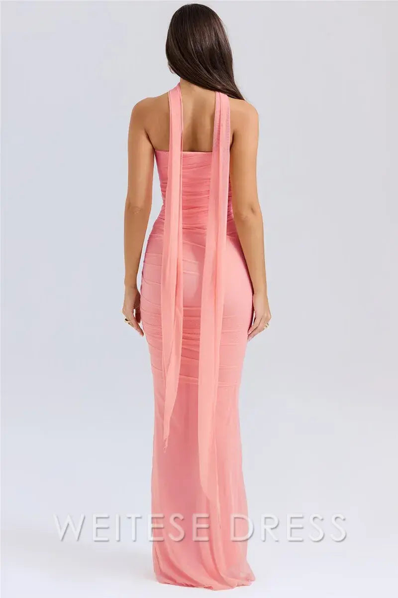 Dress Sexy Women Neckerchief Strapless Sexy Mermaid Sleeveless Club Party Skirt Prom Dress