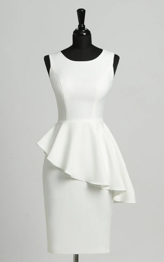 Dress Sheath Sleeveless Knee-length Zipper Sexy Elegant Satin Prom Dress Formal Wear Dresses