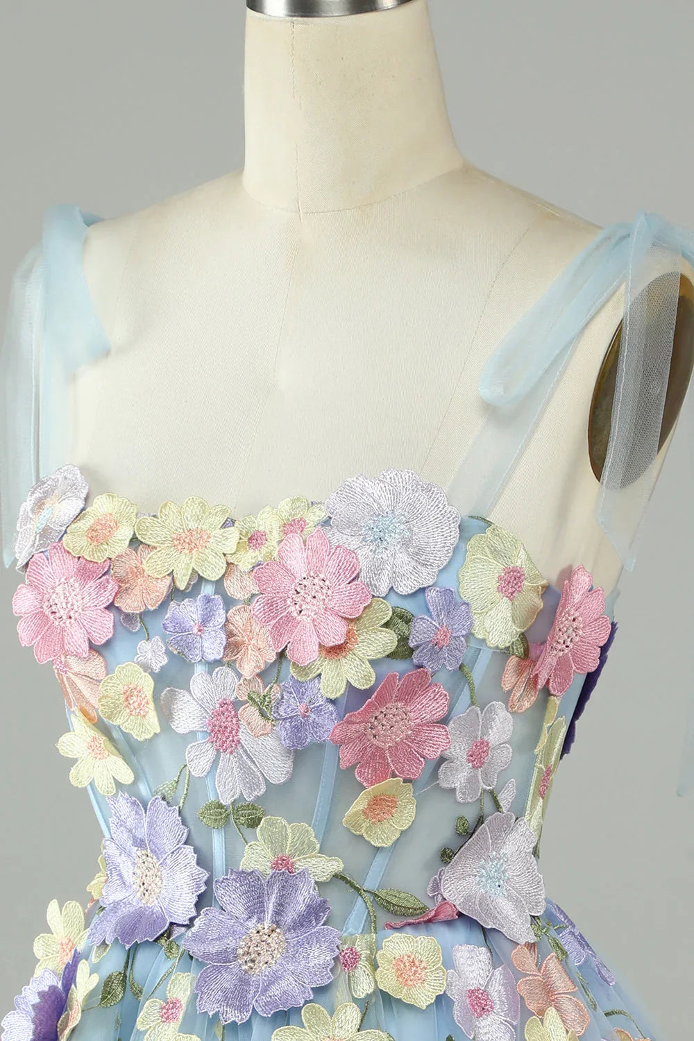 A-Line Corset Homecoming Dress With 3D Flowers