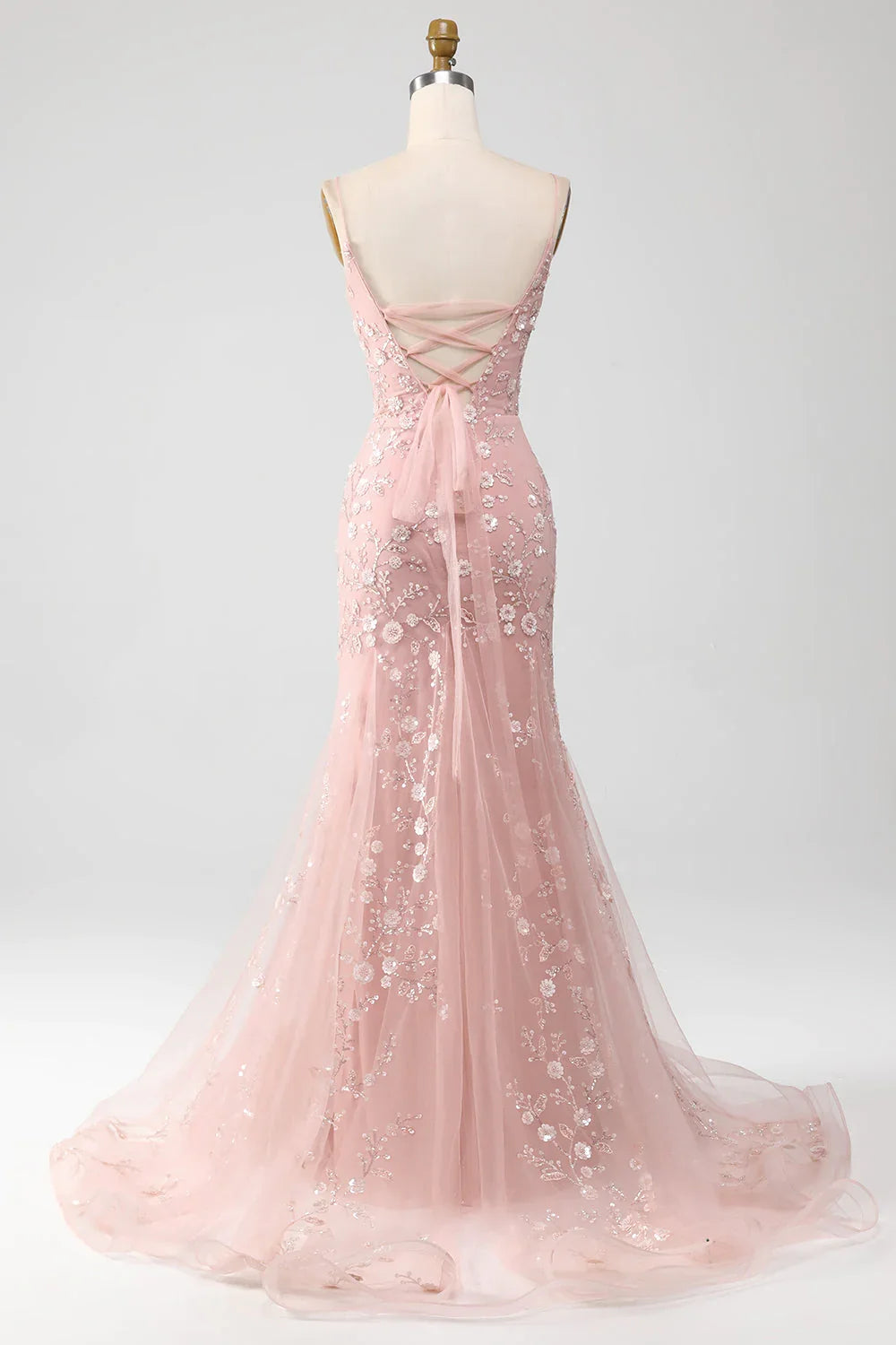 Mermiad Spaghetti Straps Prom Party Dresses With Appliques