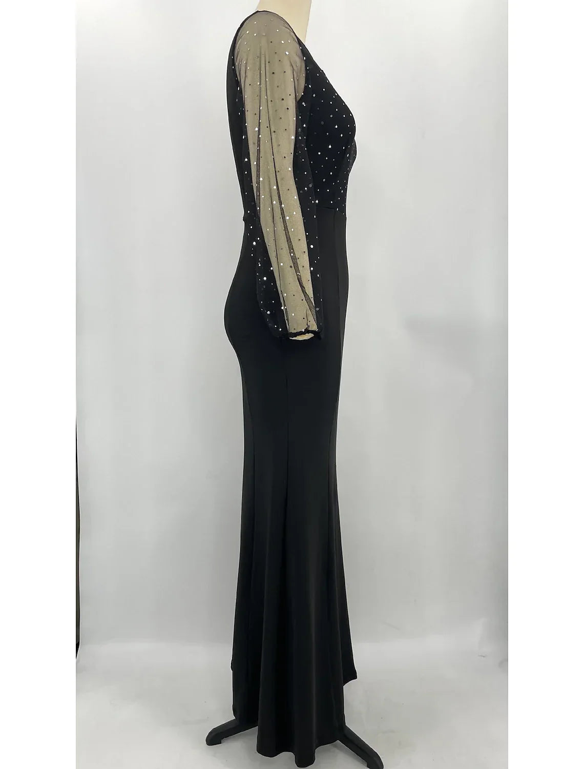 Mermaid / Trumpet Party Dresses Sparkle & Shine Dress Formal Floor Length Long Sleeve Jewel Neck Spandex