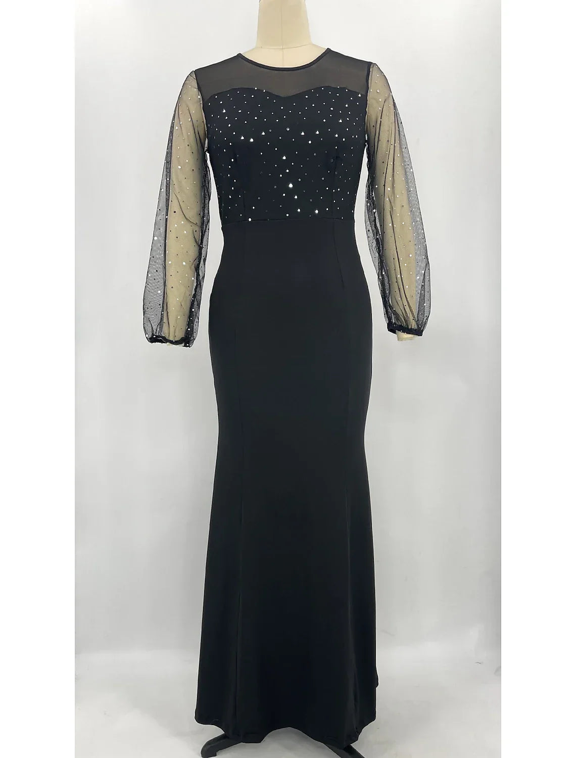 Mermaid / Trumpet Party Dresses Sparkle & Shine Dress Formal Floor Length Long Sleeve Jewel Neck Spandex