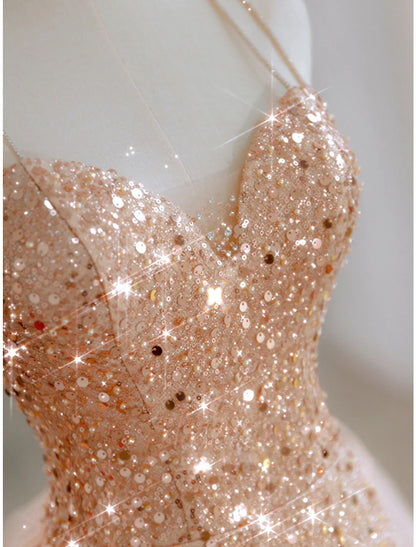 A-Line Party Dresses Party Dress Party Wear Floor Length Sleeveless Sweetheart Tulle