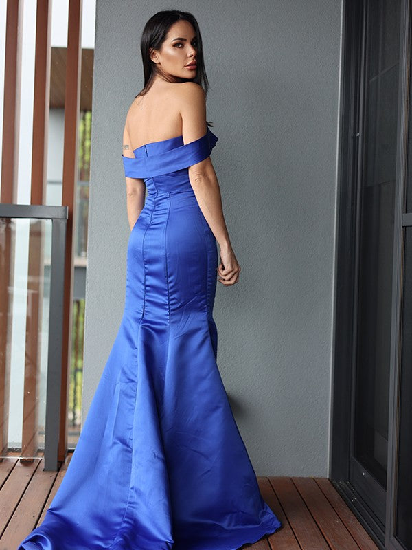 Ruffles Off-the-Shoulder Sleeveless Sweep/Brush Train Dresses
