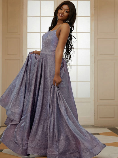 Ruffles Spaghetti Straps Sleeveless Sweep/Brush Train Dresses