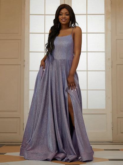 Ruffles Spaghetti Straps Sleeveless Sweep/Brush Train Dresses