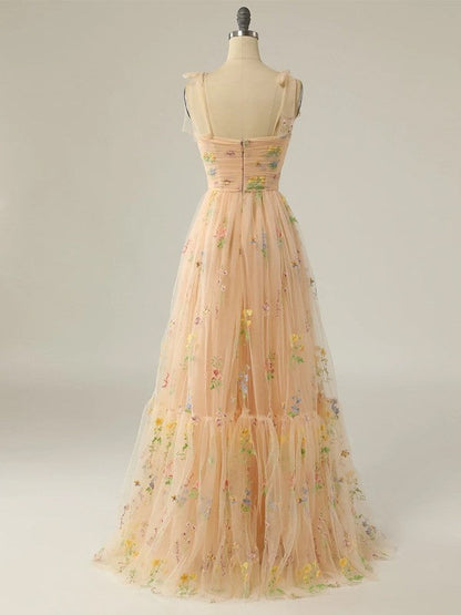 Ruffles Straps Sleeveless Sweep/Brush Train Dresses