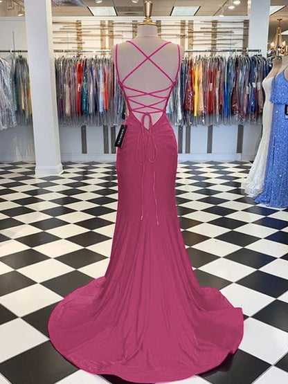 Brush Train V-neck Sleeveless Spandex Ruched Dresses