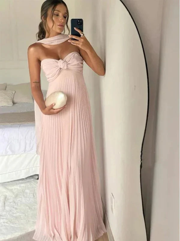 Dress Simple Sweetheart Sleeveless A-line Satin Long Evening Prom Dresses