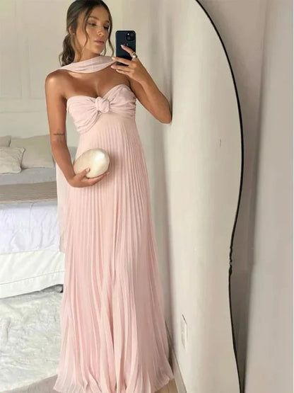 Dress Simple Sweetheart Sleeveless A-line Satin Long Evening Prom Dresses