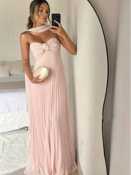 Dress Simple Sweetheart Sleeveless A-line Satin Long Evening Prom Dresses