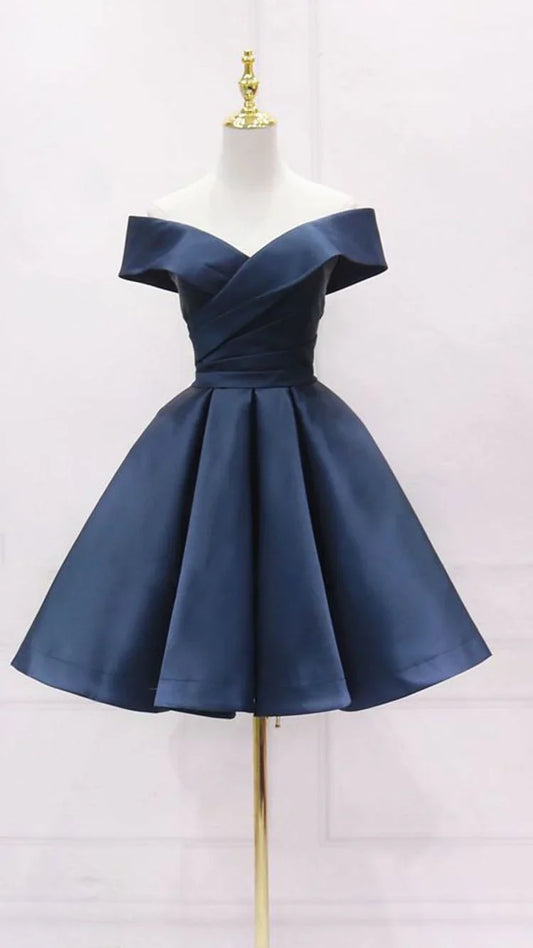 Dresses Formal Simple Navy Blue Short Homecoming Dress Ruffle Mini Party Gowns Custom Made Women Party Gowns Short Graduation Dress Stores With Prom Dresses