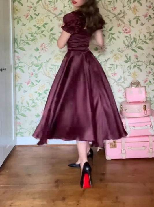 A-line Elegant Square Neck Graduation Prom Dresses