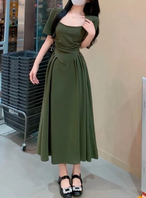 A-line Square Neck Elegant prom dress