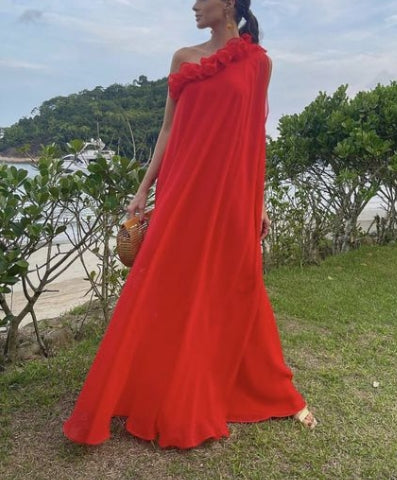 A-line Shoulder On The Ground Prom Dress