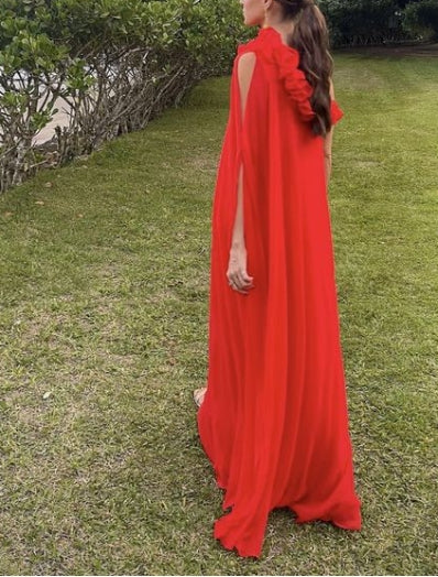 A-line Shoulder On The Ground Prom Dress