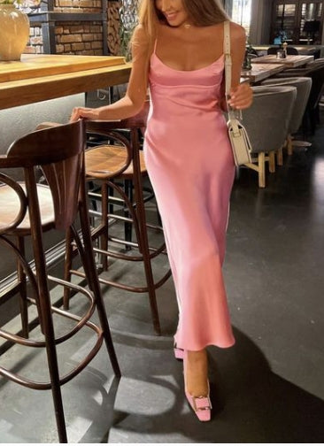 A-line Simple Spaghetti Straps Prom Dresses