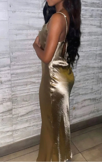 A-line Spaghetti Straps Party Prom Dress
